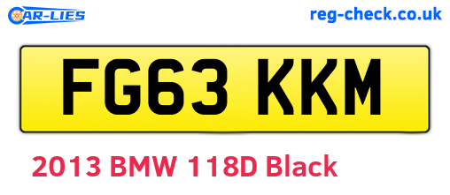 FG63KKM are the vehicle registration plates.