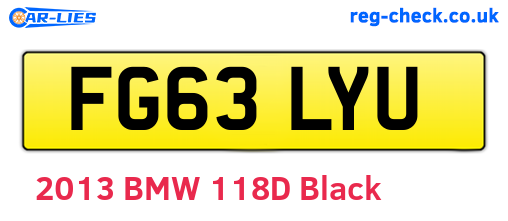 FG63LYU are the vehicle registration plates.
