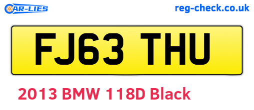 FJ63THU are the vehicle registration plates.