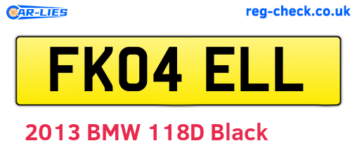 FK04ELL are the vehicle registration plates.