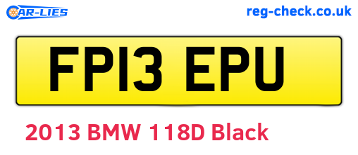 FP13EPU are the vehicle registration plates.