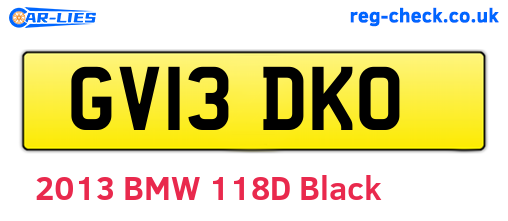 GV13DKO are the vehicle registration plates.