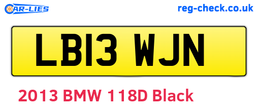 LB13WJN are the vehicle registration plates.