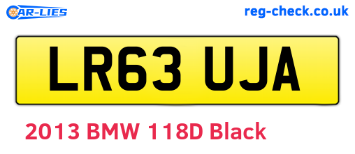 LR63UJA are the vehicle registration plates.