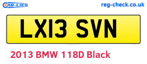 LX13SVN are the vehicle registration plates.