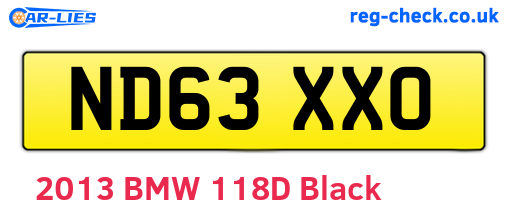ND63XXO are the vehicle registration plates.