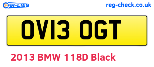 OV13OGT are the vehicle registration plates.