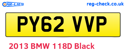 PY62VVP are the vehicle registration plates.