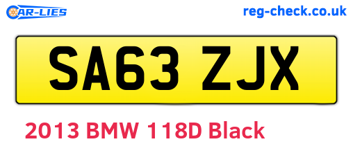 SA63ZJX are the vehicle registration plates.