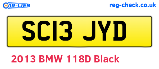 SC13JYD are the vehicle registration plates.
