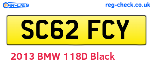SC62FCY are the vehicle registration plates.