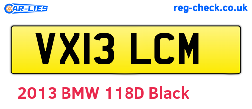 VX13LCM are the vehicle registration plates.