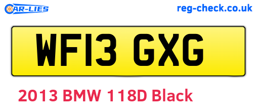 WF13GXG are the vehicle registration plates.