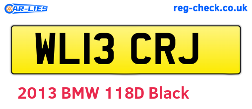 WL13CRJ are the vehicle registration plates.