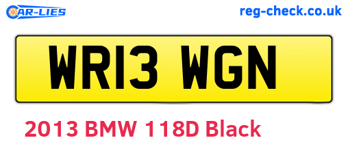 WR13WGN are the vehicle registration plates.