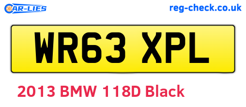WR63XPL are the vehicle registration plates.