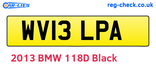 WV13LPA are the vehicle registration plates.