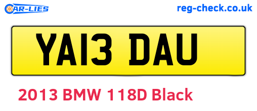 YA13DAU are the vehicle registration plates.