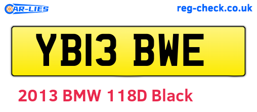 YB13BWE are the vehicle registration plates.
