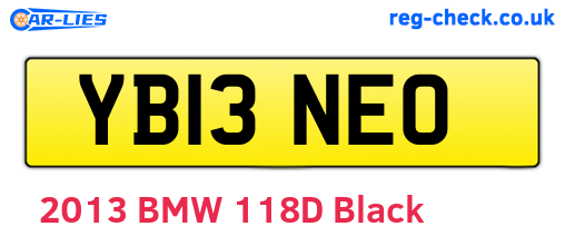 YB13NEO are the vehicle registration plates.