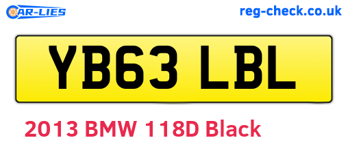 YB63LBL are the vehicle registration plates.