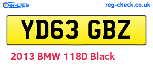 YD63GBZ are the vehicle registration plates.