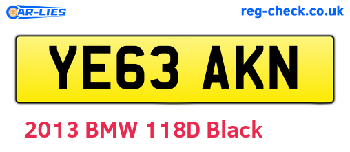 YE63AKN are the vehicle registration plates.