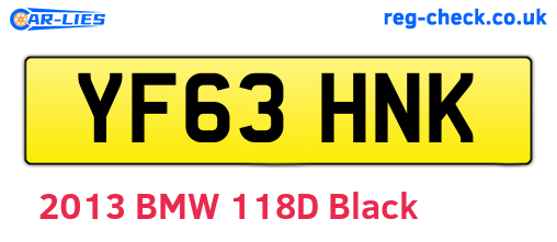 YF63HNK are the vehicle registration plates.