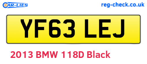 YF63LEJ are the vehicle registration plates.