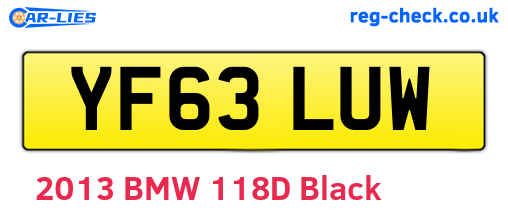 YF63LUW are the vehicle registration plates.
