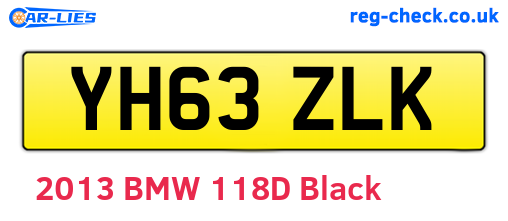 YH63ZLK are the vehicle registration plates.