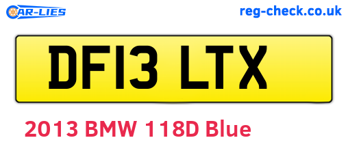 DF13LTX are the vehicle registration plates.