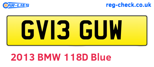 GV13GUW are the vehicle registration plates.