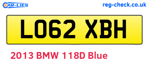LO62XBH are the vehicle registration plates.