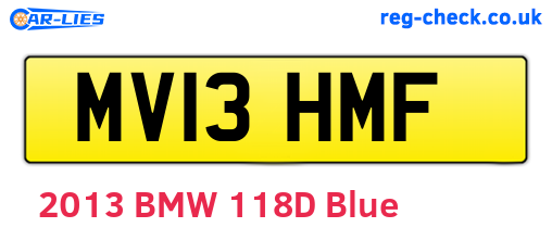 MV13HMF are the vehicle registration plates.