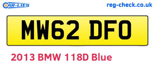 MW62DFO are the vehicle registration plates.