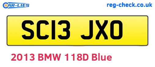 SC13JXO are the vehicle registration plates.