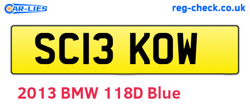 SC13KOW are the vehicle registration plates.