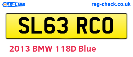 SL63RCO are the vehicle registration plates.