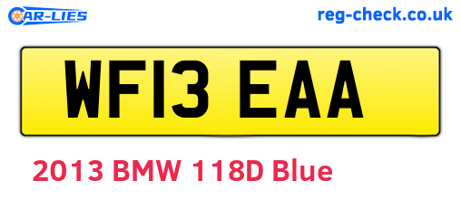 WF13EAA are the vehicle registration plates.