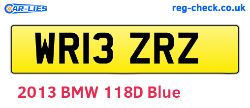 WR13ZRZ are the vehicle registration plates.