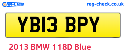 YB13BPY are the vehicle registration plates.