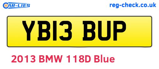 YB13BUP are the vehicle registration plates.