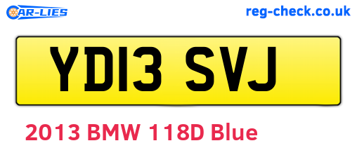 YD13SVJ are the vehicle registration plates.