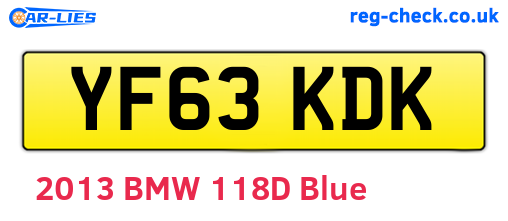 YF63KDK are the vehicle registration plates.