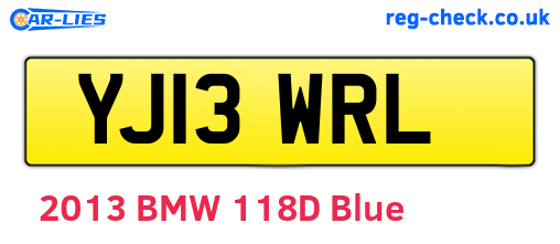 YJ13WRL are the vehicle registration plates.