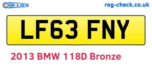 LF63FNY are the vehicle registration plates.