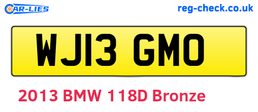 WJ13GMO are the vehicle registration plates.