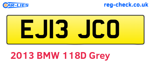 EJ13JCO are the vehicle registration plates.