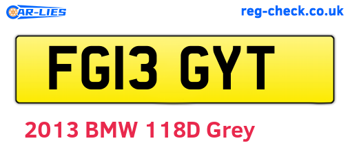 FG13GYT are the vehicle registration plates.